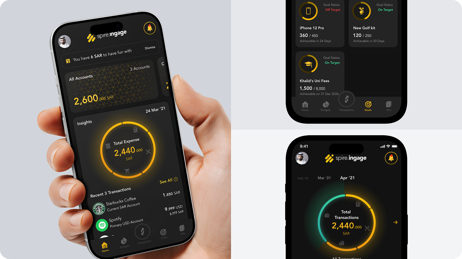Spire personal finance app mockup